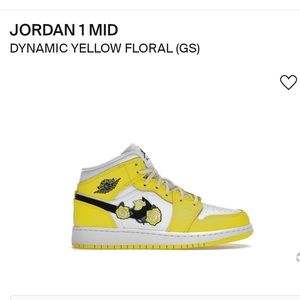 Authentic Jordan 1 Mid Dynamic Yellow Floral (GS)